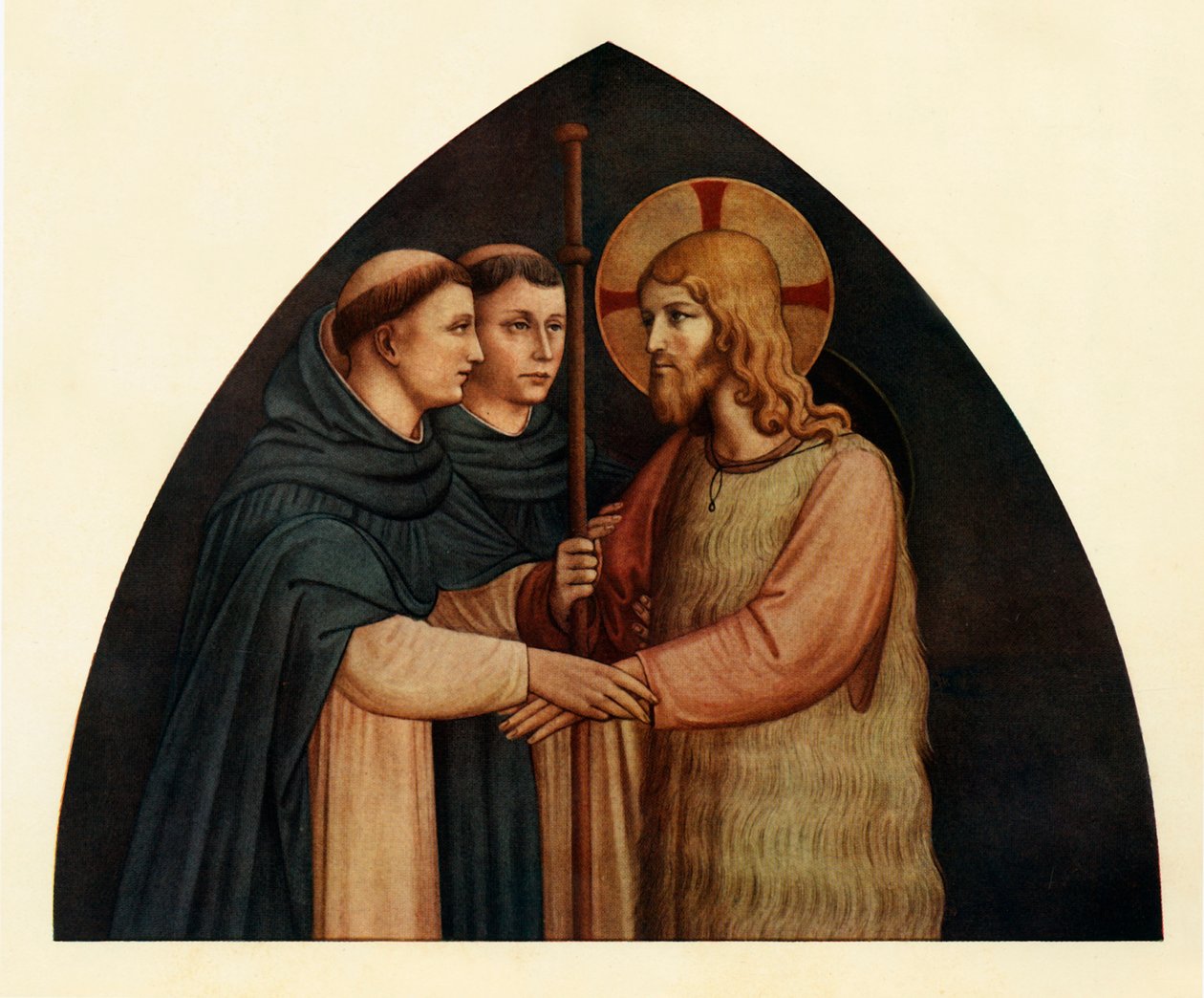 Kristus som pilgrim mødt af to dominikanere, 1400-tallet, c1909 af Fra Angelico