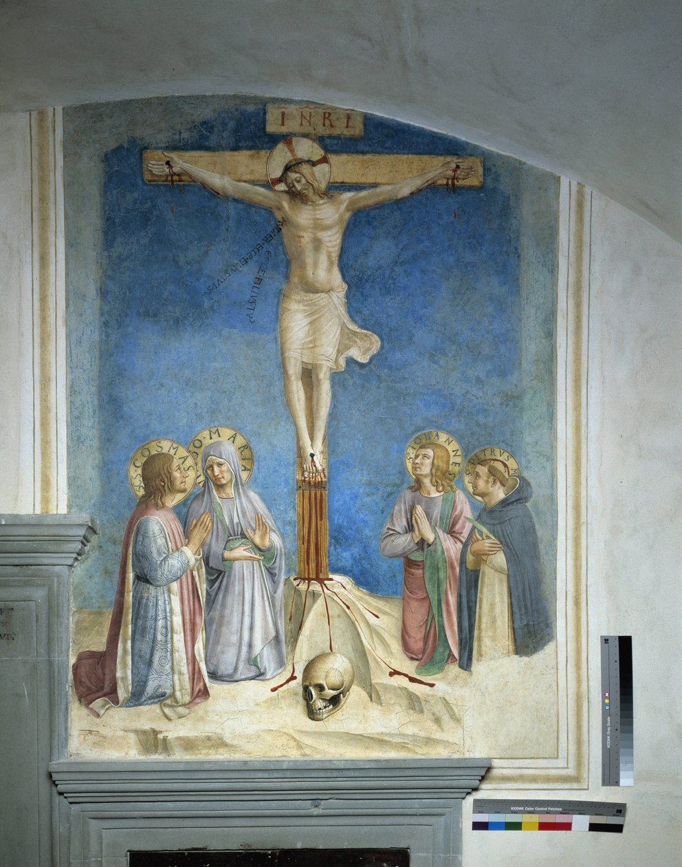 Korsfæstelse med Jomfru Maria og Saint Cosme af Fra Angelico