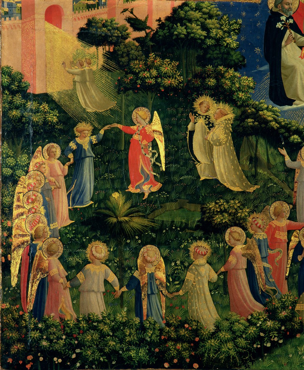 Detalje af himlen fra den sidste dom af Fra Angelico