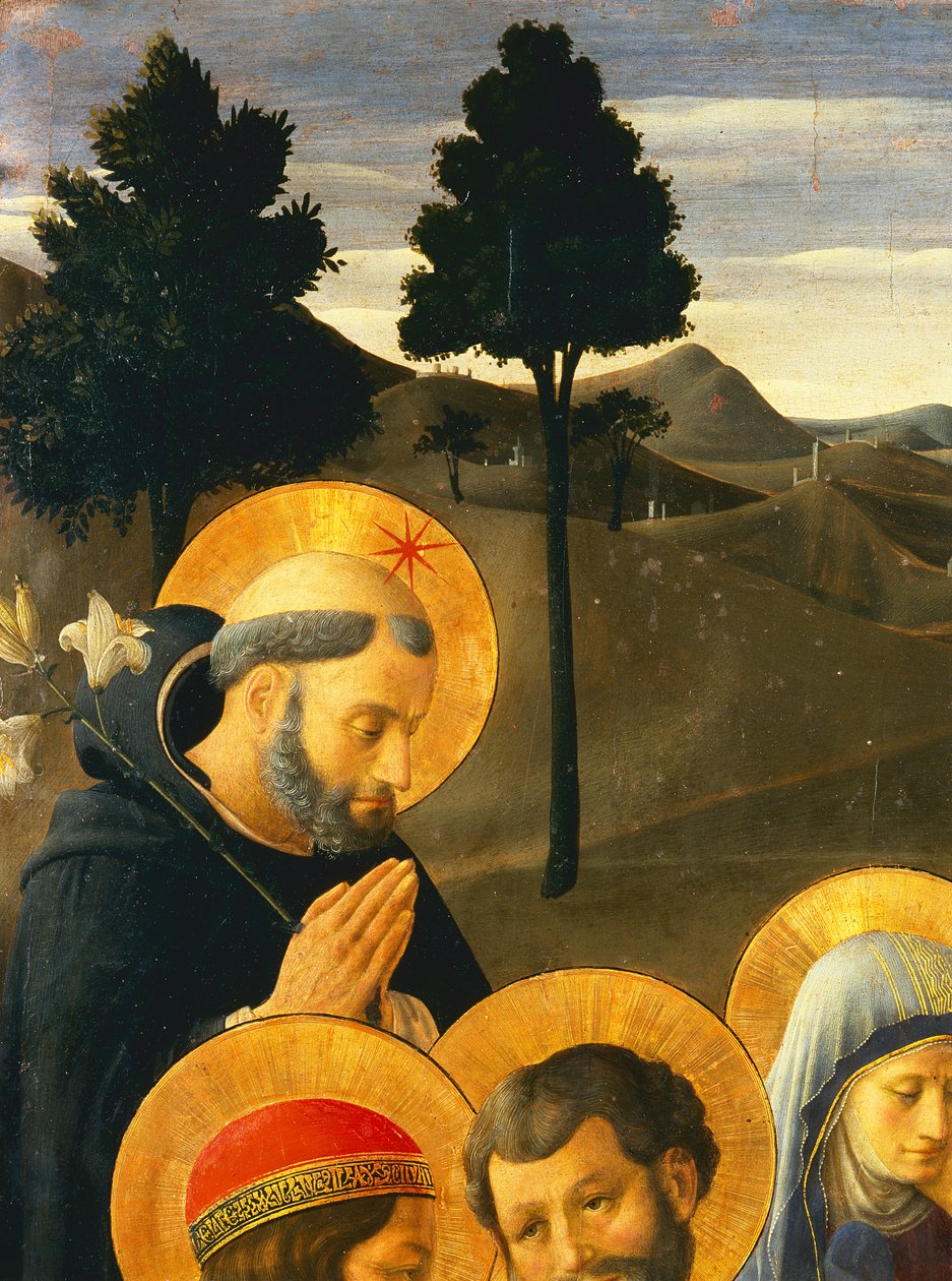 Detalje af St. Dominic fra korsfæstelsen af Fra Angelico
