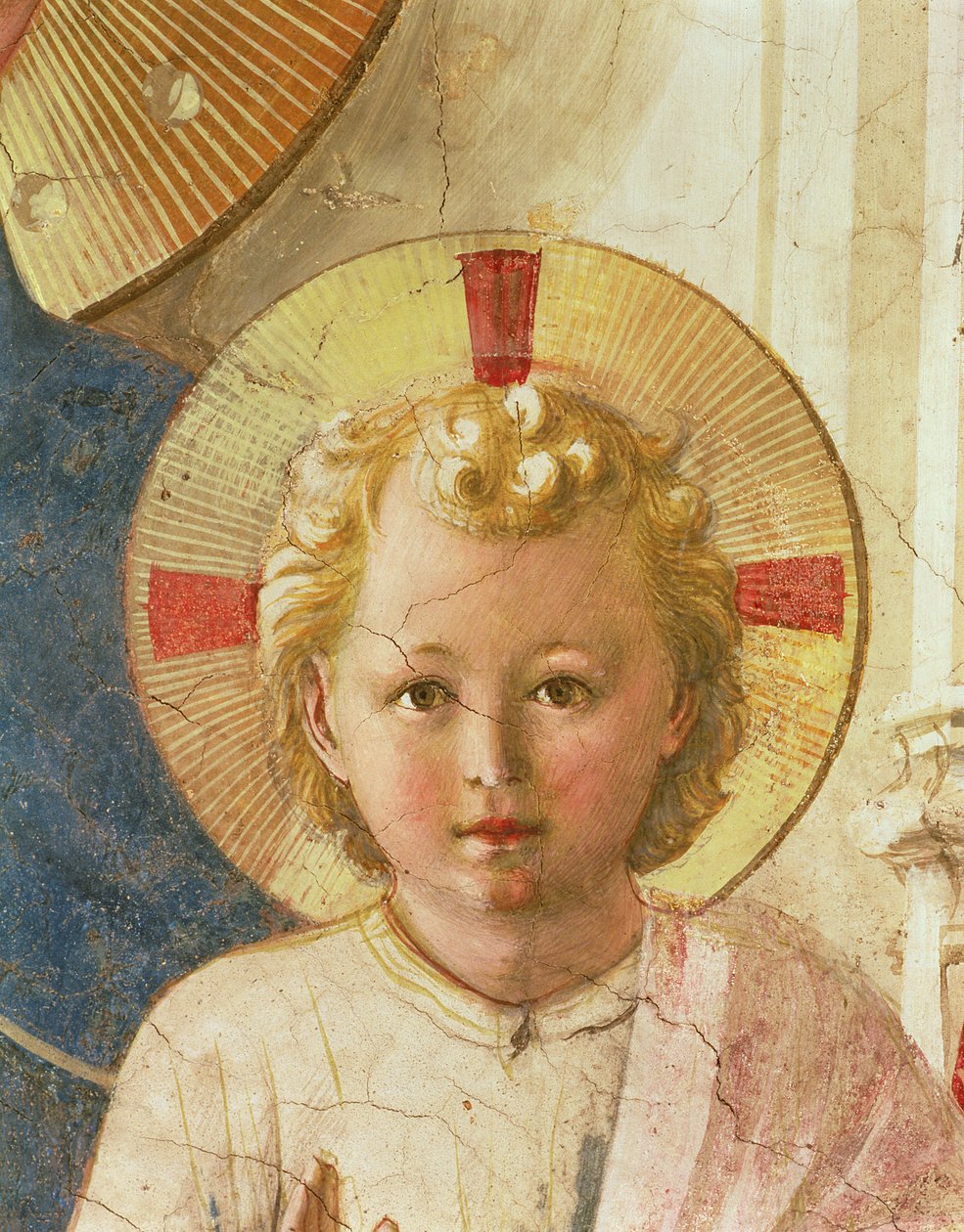 Detalje af Kristusbarnet fra Madonna delle Ombre Madonna of the Shadows, 1450 fresco af Fra Angelico
