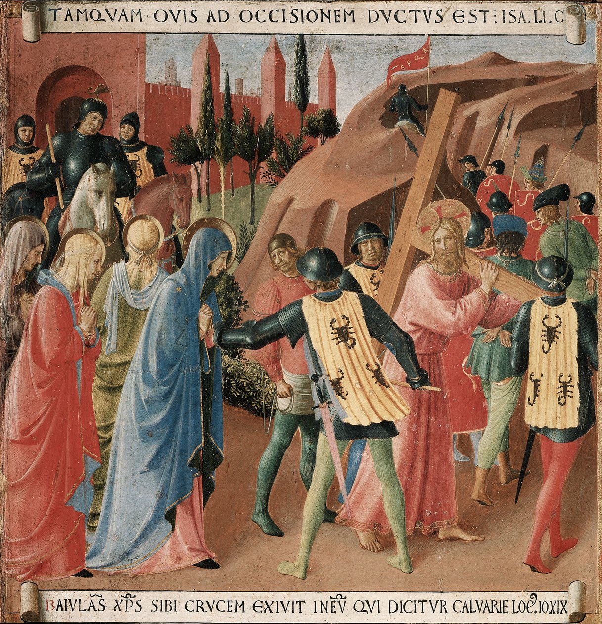 Historien om Kristi liv: opstigningen til Golgata, bærelsen af korset af Fra Angelico