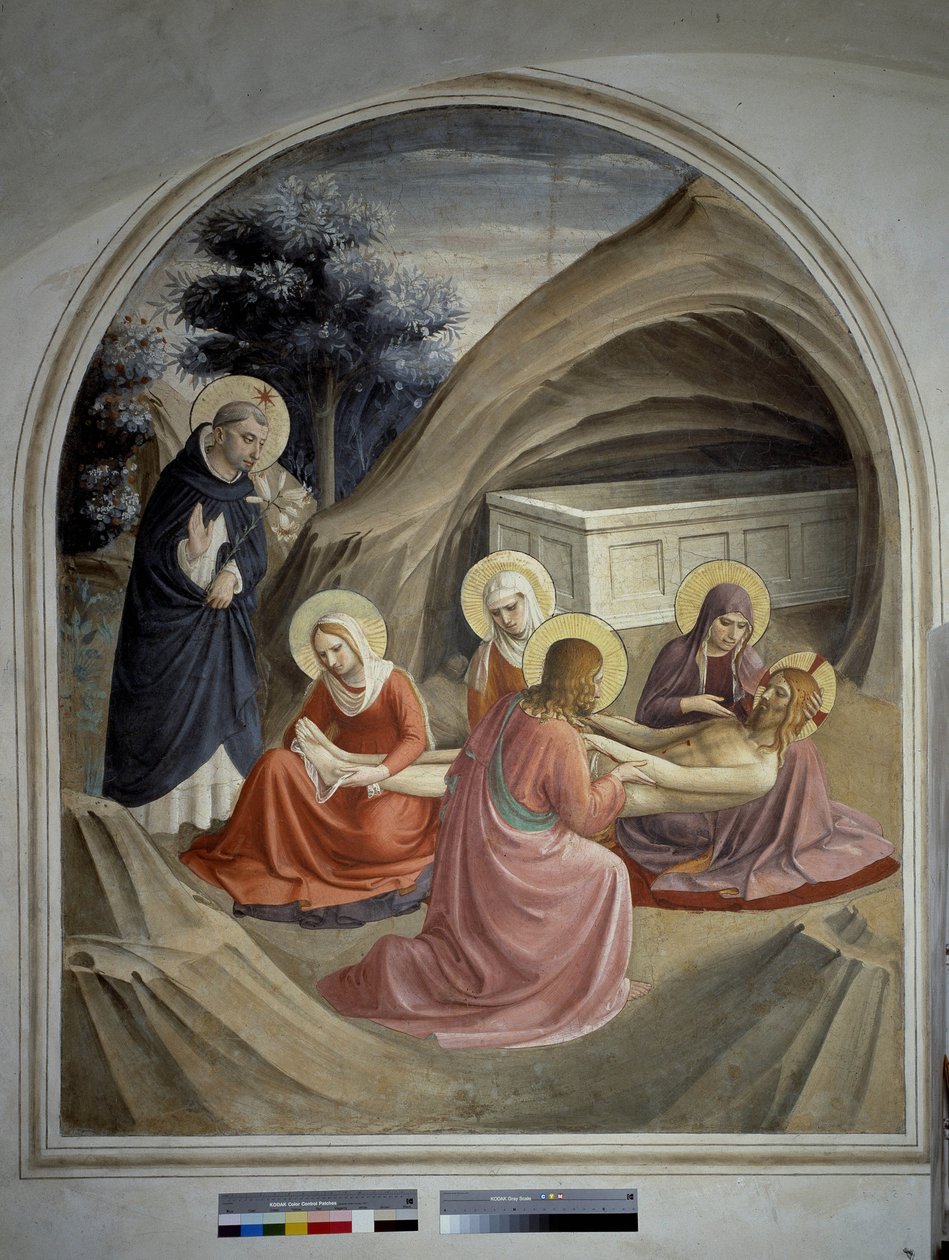 Kristi klagesang. Fresco af Guido di Pietro af Fra Angelico