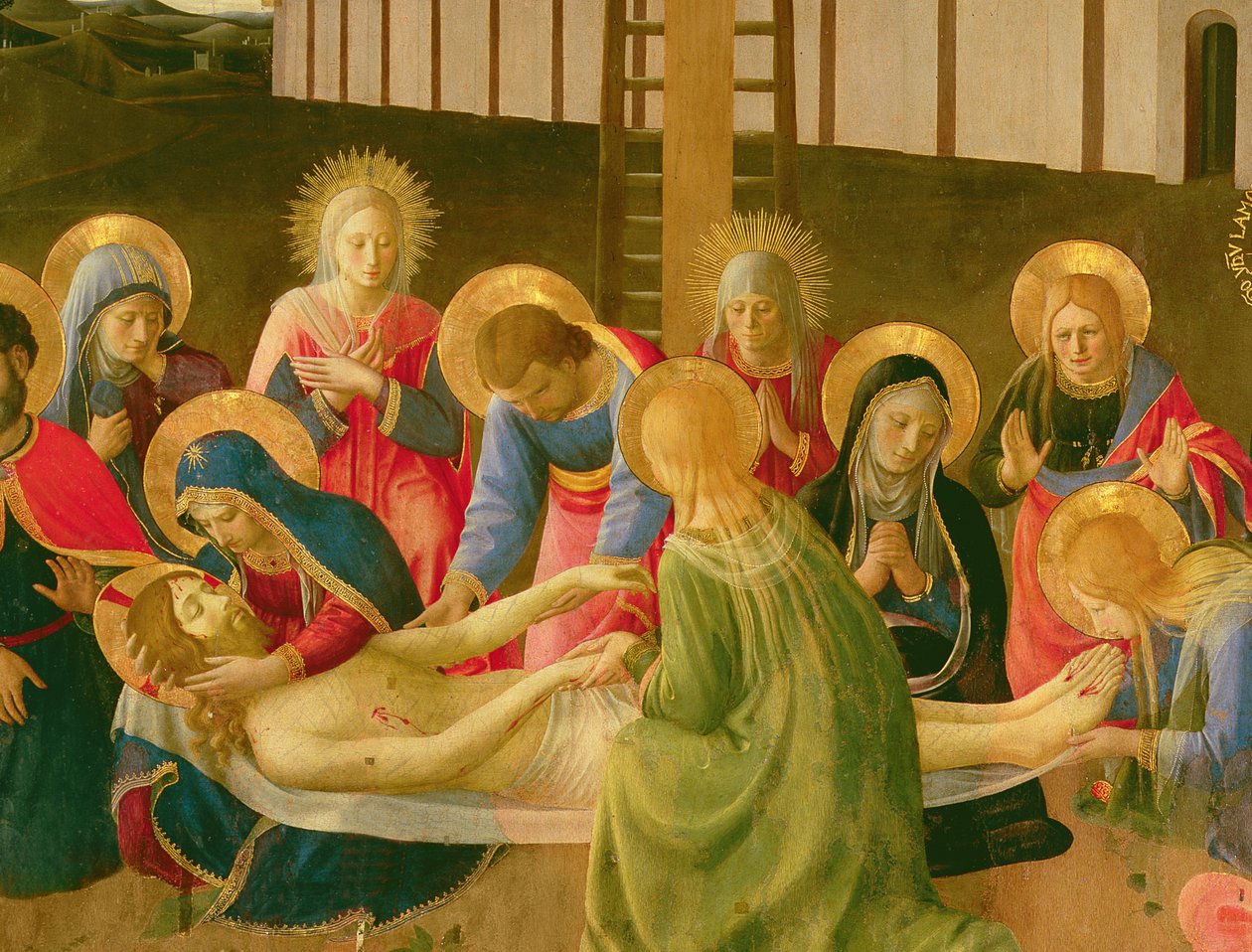 Klagesang over den døde Kristus, 1436-41 (tempera på panel) (detaljer) af Fra Angelico