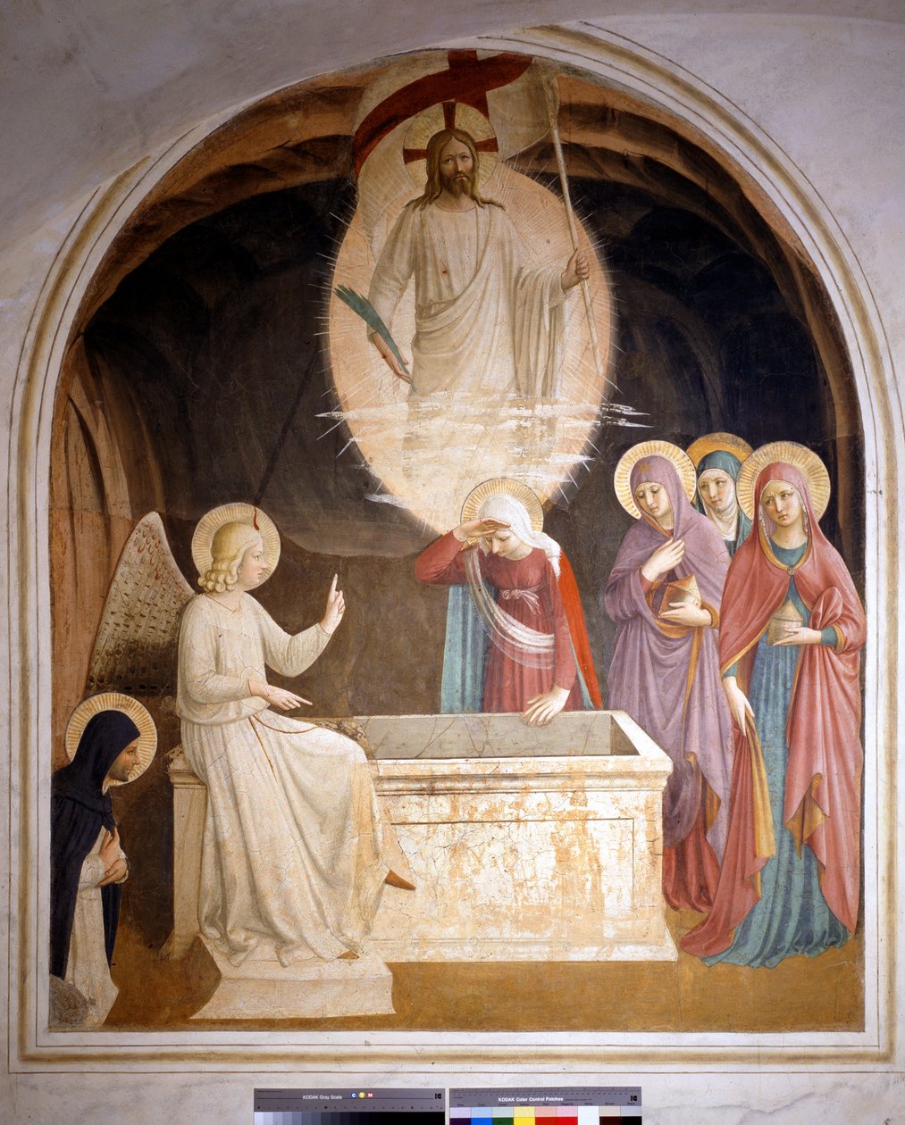 ""Kristus opstår og de hellige kvinder i graven"" Opstandelsen og de hellige kvinder af Fra Angelico
