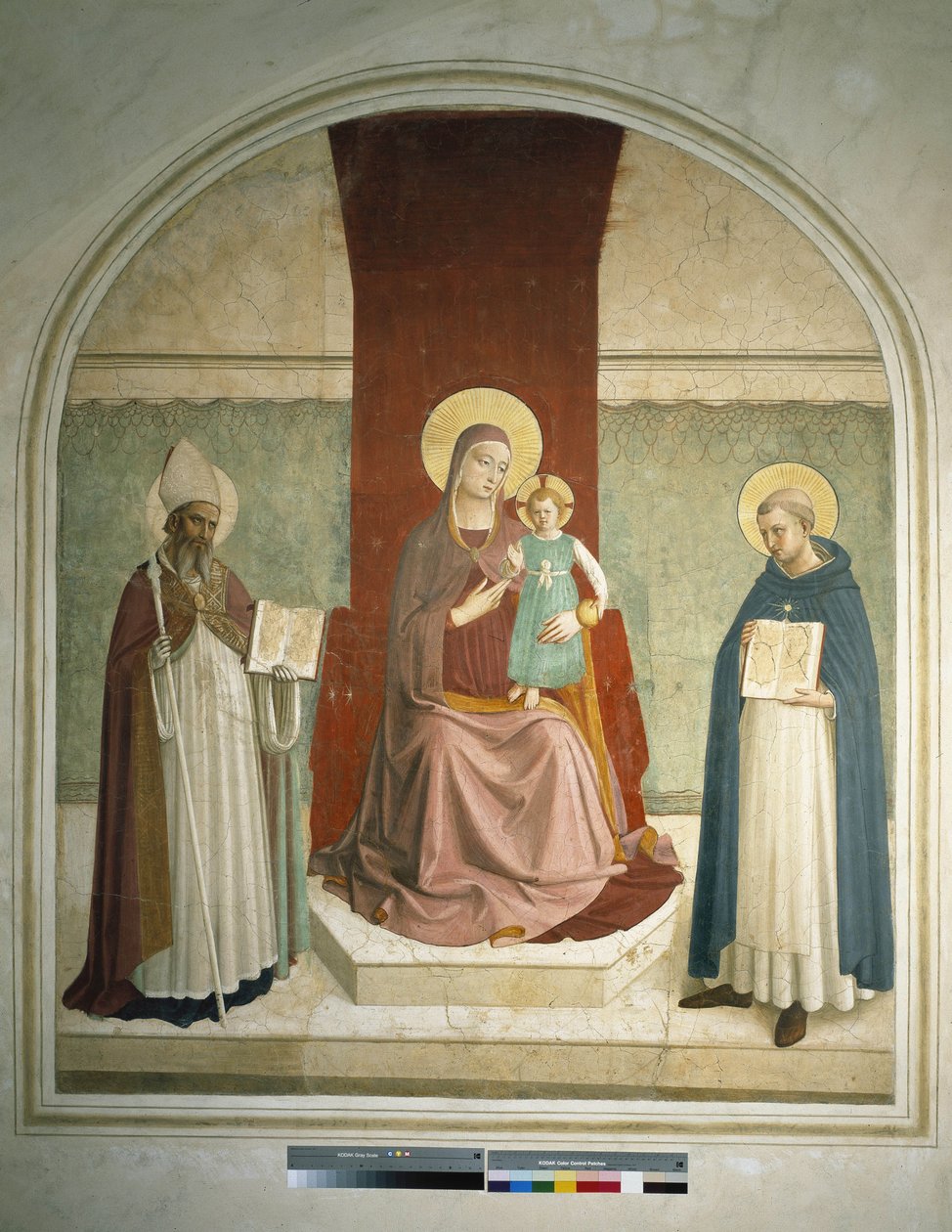 Madonna og barn med den hellige Frans og den hellige Zenobia Fresco af Guido di Pietro af Fra Angelico