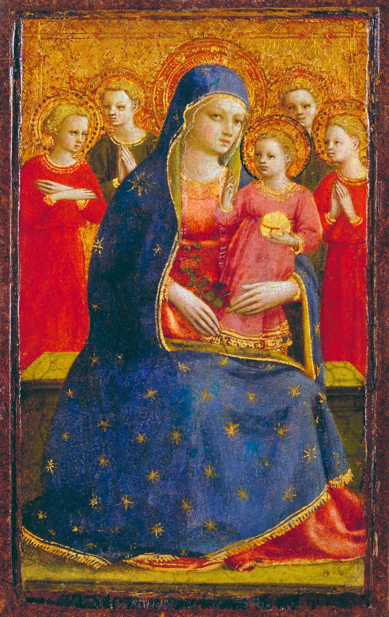 Madonna og barn med engle, ca. 1425 (tempera og guld på panel) af Fra Angelico