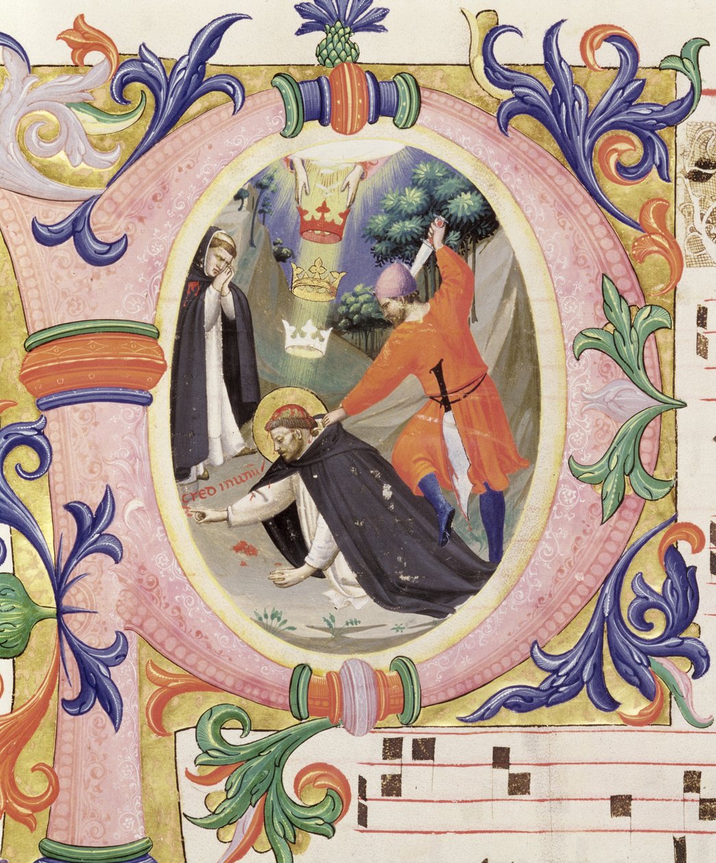 Missal 558 f.68v Historik initial 