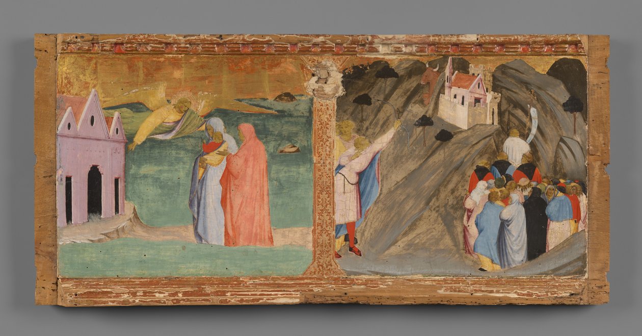 Predella: Zwei Szenen aus der Legende des Heiligen Michael af Fra Angelico