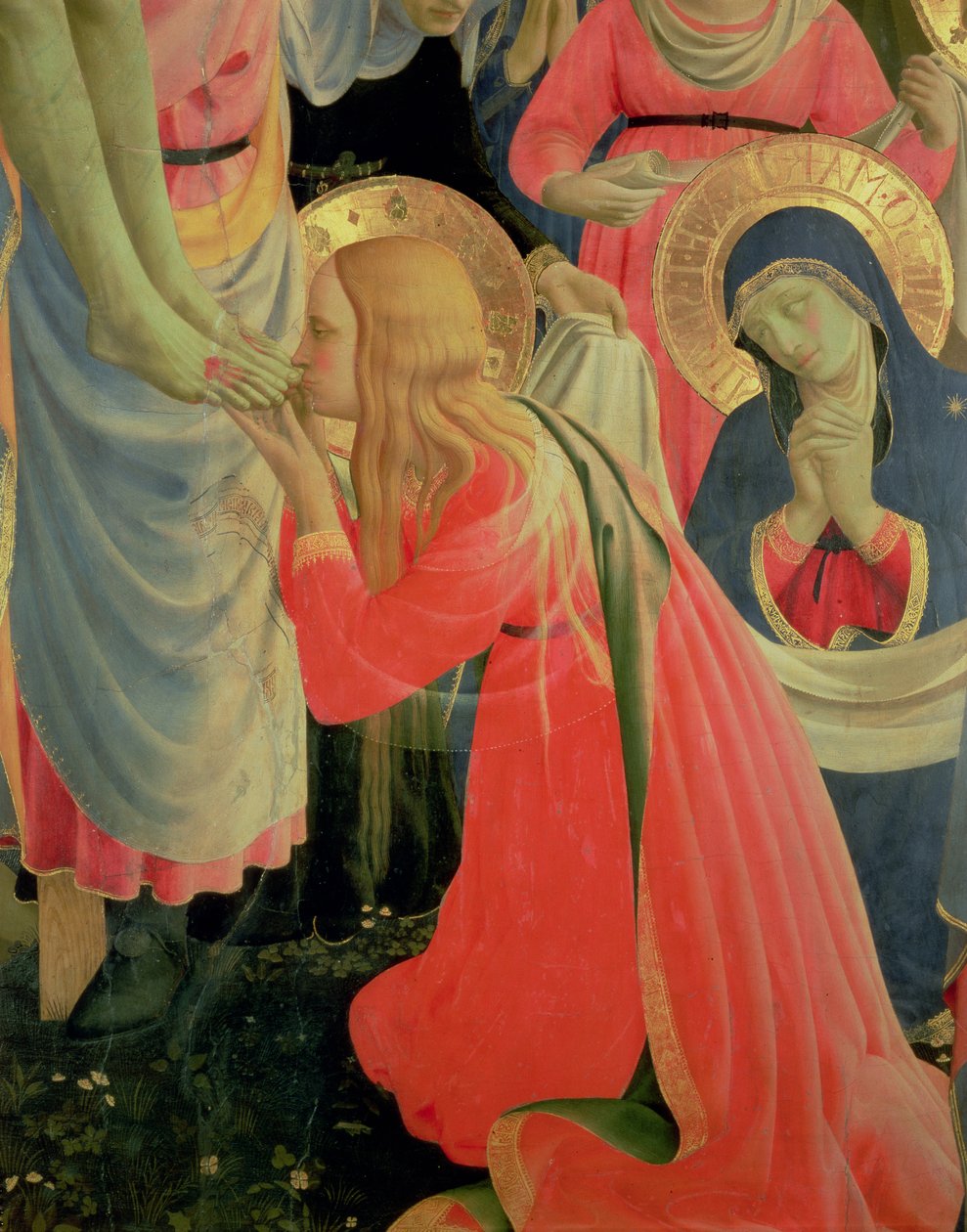 Santa Trinita altertavle, detalje af Maria Magdalena, c.1434 tempera & guld på papel af Fra Angelico