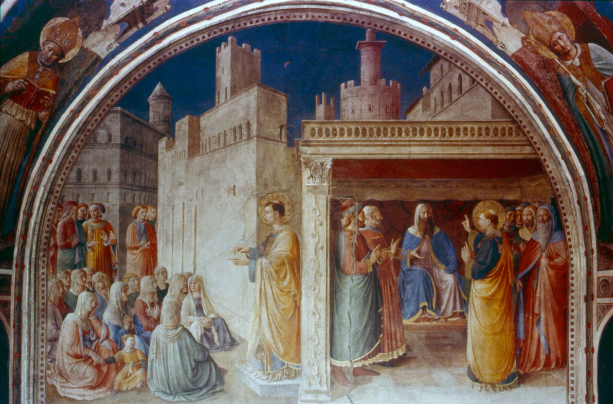 St Stephen Preaching, midten af det 15. århundrede af Fra Angelico