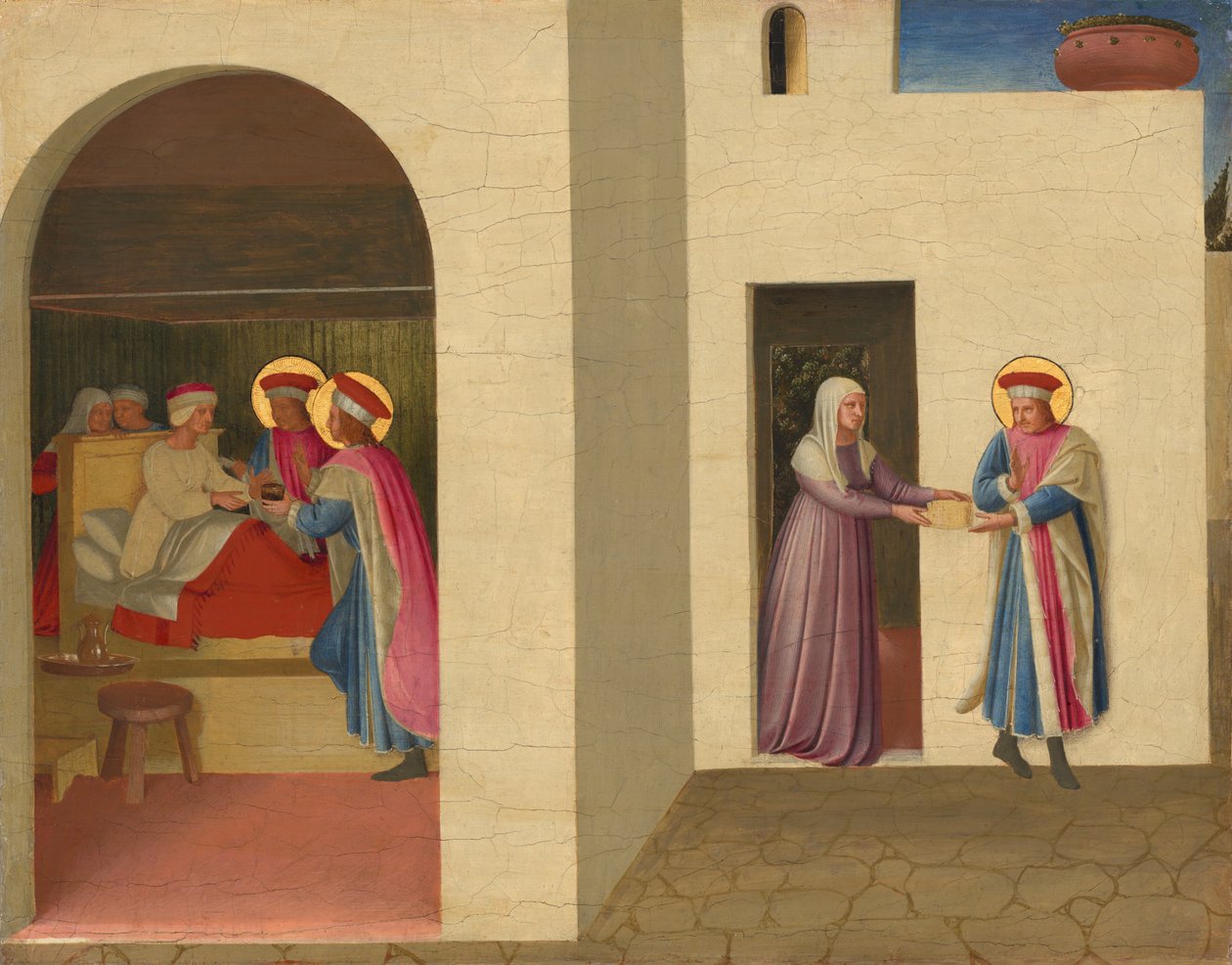 The Healing of Palladia af Saint Cosmas og Saint Damian af Fra Angelico
