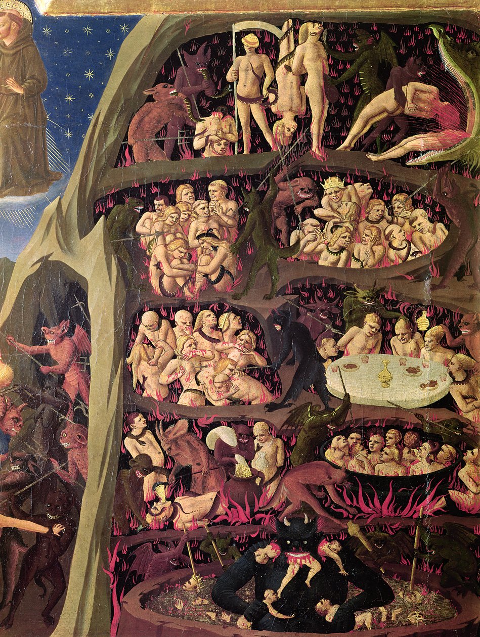 The Last Judgement, detalje af helvede, c.1431 af Fra Angelico