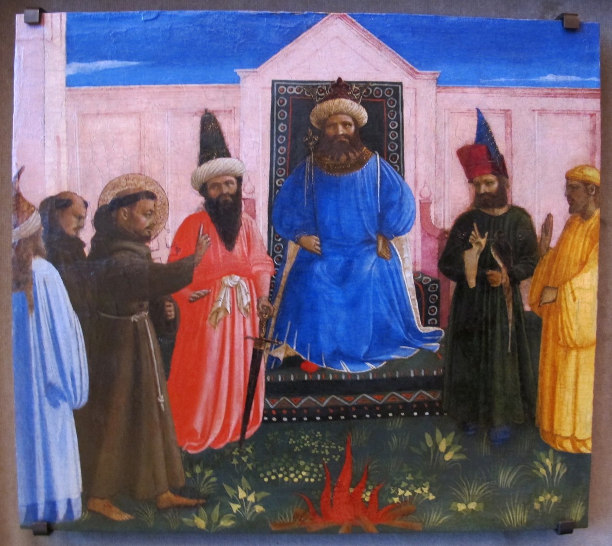 Francis tilbyder at gå gennem ild for at omvende sultanen af Egypten (Legenda maior, IX, 8). af Fra Angelico