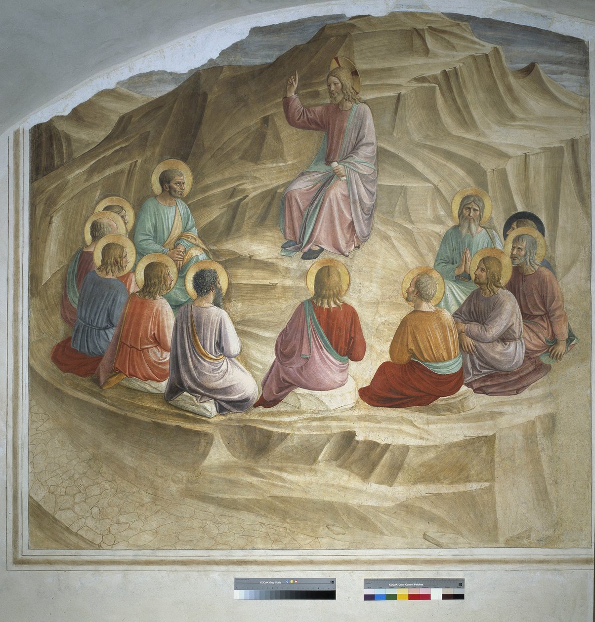 prædikenen på bjerget: Kristus taler til apostlene 1438 af Fra Angelico