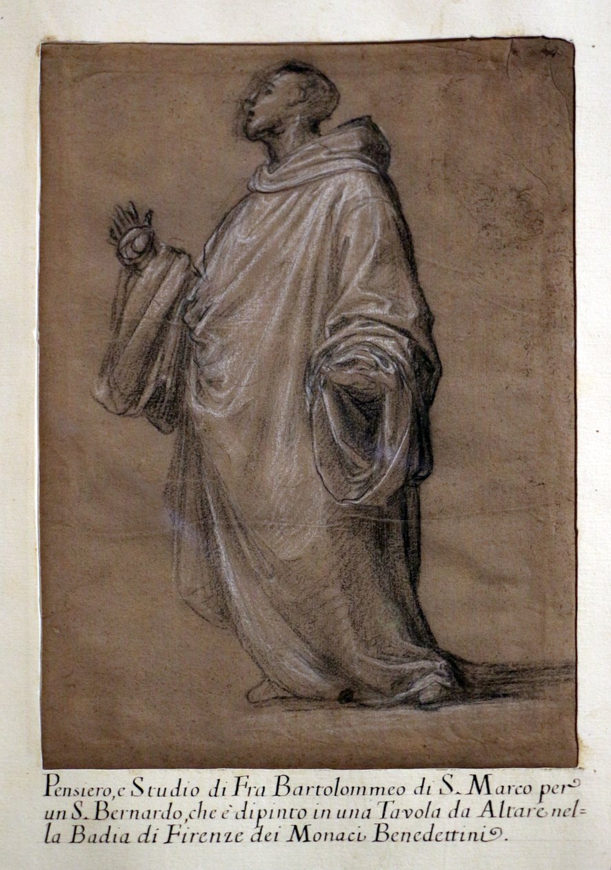 Studie af Sankt Bernhard til madonna carondelet af Fra Bartolomeo