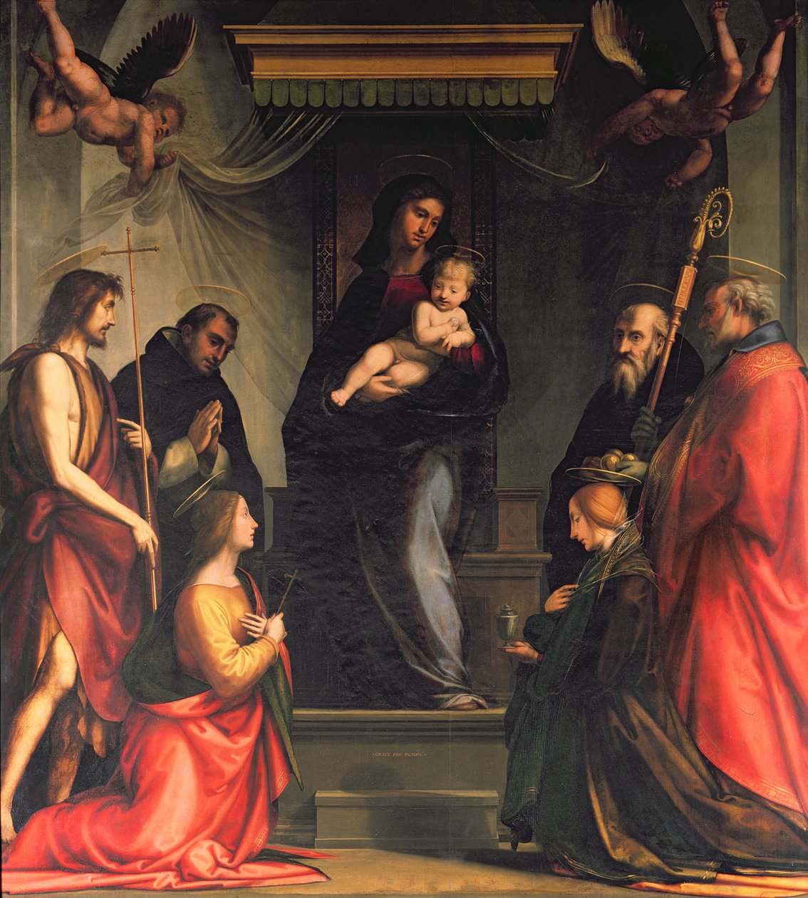 Madonna og barn med hellige af Fra Bartolommeo