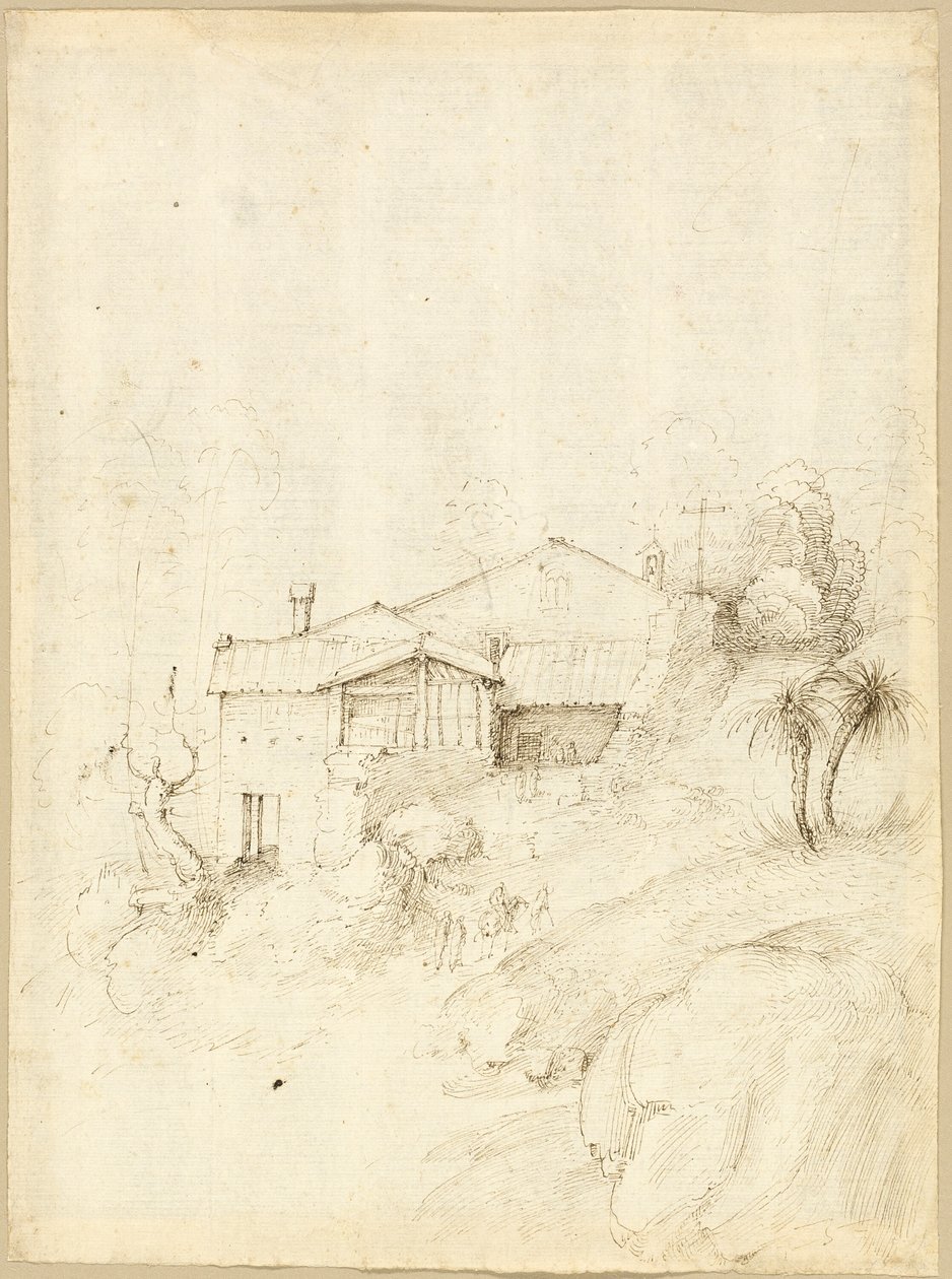 Kloster på skråningen af en klippebakke af Fra Bartolommeo