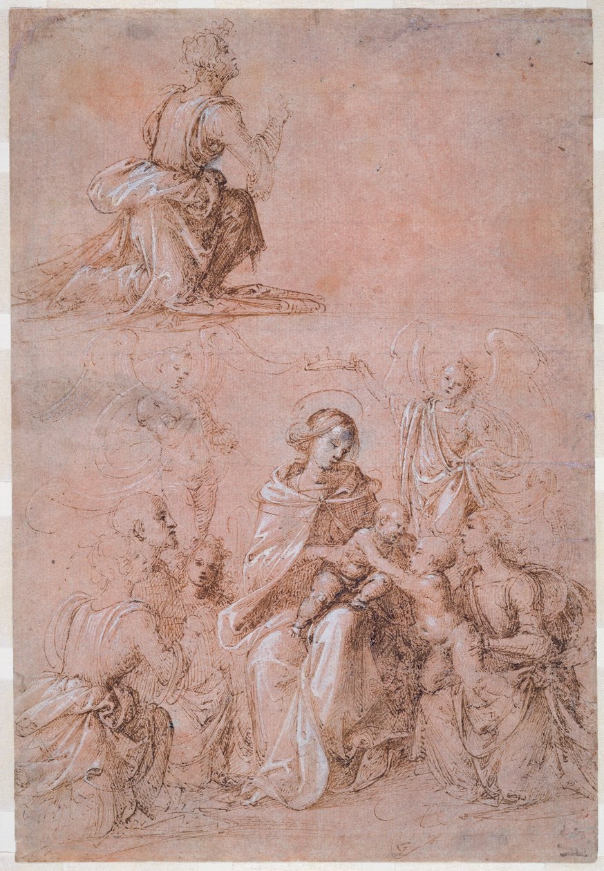Jomfruen og barnet omgivet af hellige og engle af Fra Bartolommeo