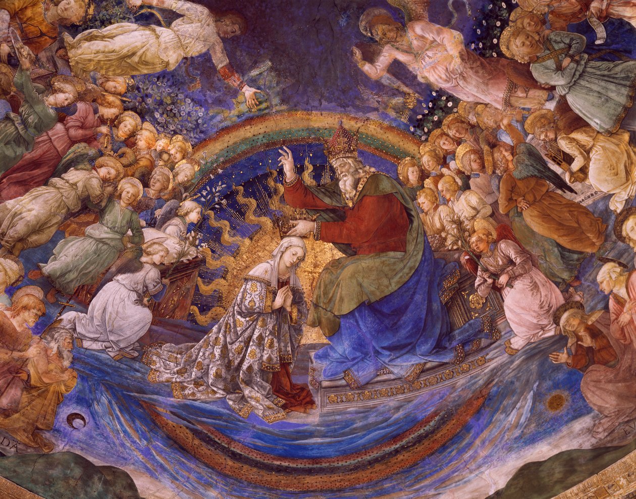 Jomfruens kroning, detalje fra The Life of the Virgin-cyklus af Fra Filippo Lippi