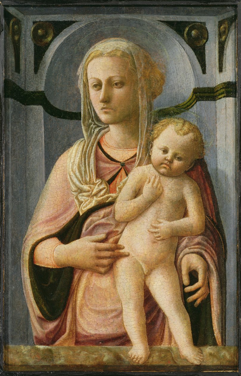 Madonna med barn, detalje, ca. 1435 (tempera på panel) af Fra Filippo Lippi