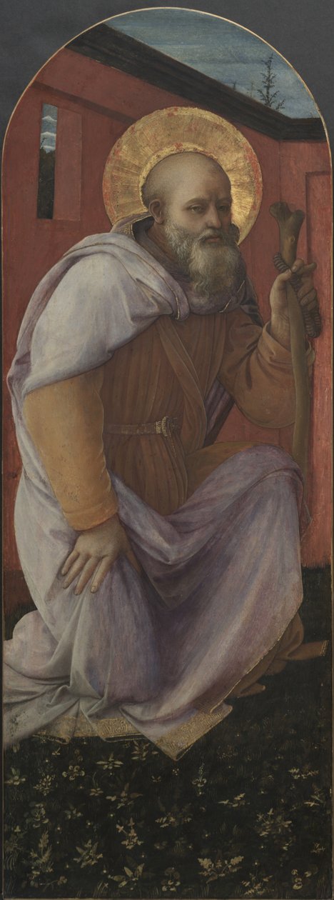 Panel fra en Triptykon: St. Anthony Abbed af Fra Filippo Lippi