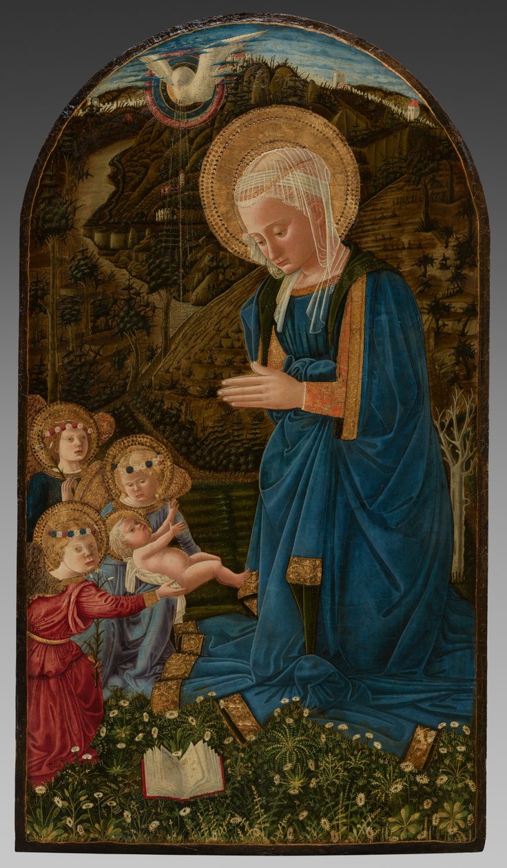 Jomfru Maria med barnet og engle af Fra Filippo Lippi