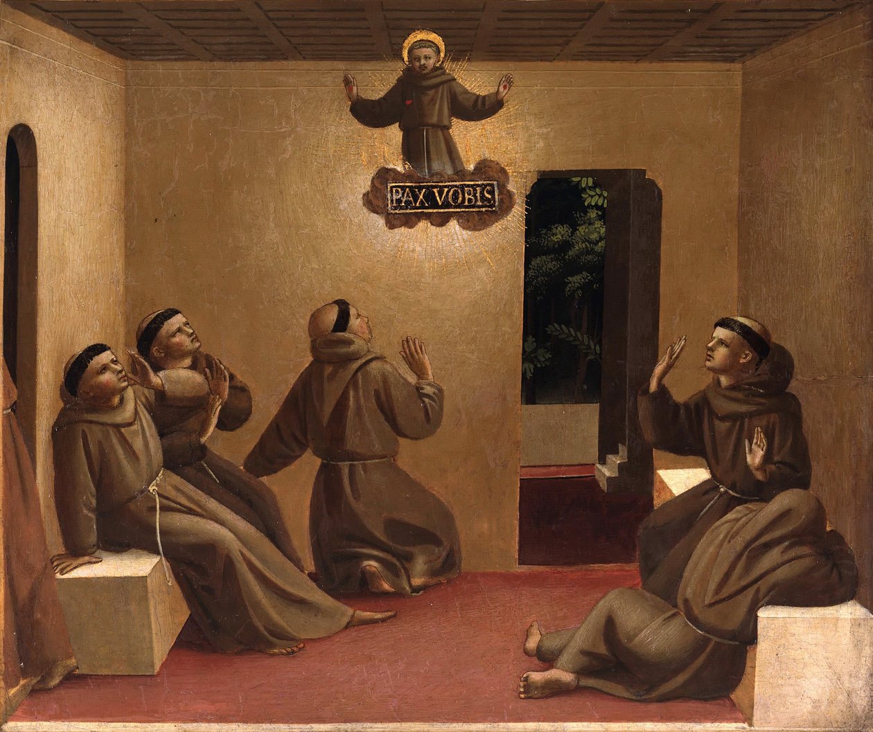 Sankt Frans tilsyneladende ved Arles Scener fra Sankt Frans af Assisis liv, ca 1429 af Fra Giovanni Angelico da Fiesole