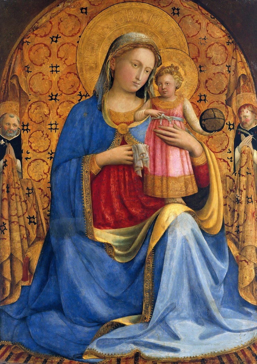 Madonna og barn med de hellige Dominic og Peter Martyr Madonna dell Umilitá, ca. 1433 af Fra Giovanni Angelico da Fiesole