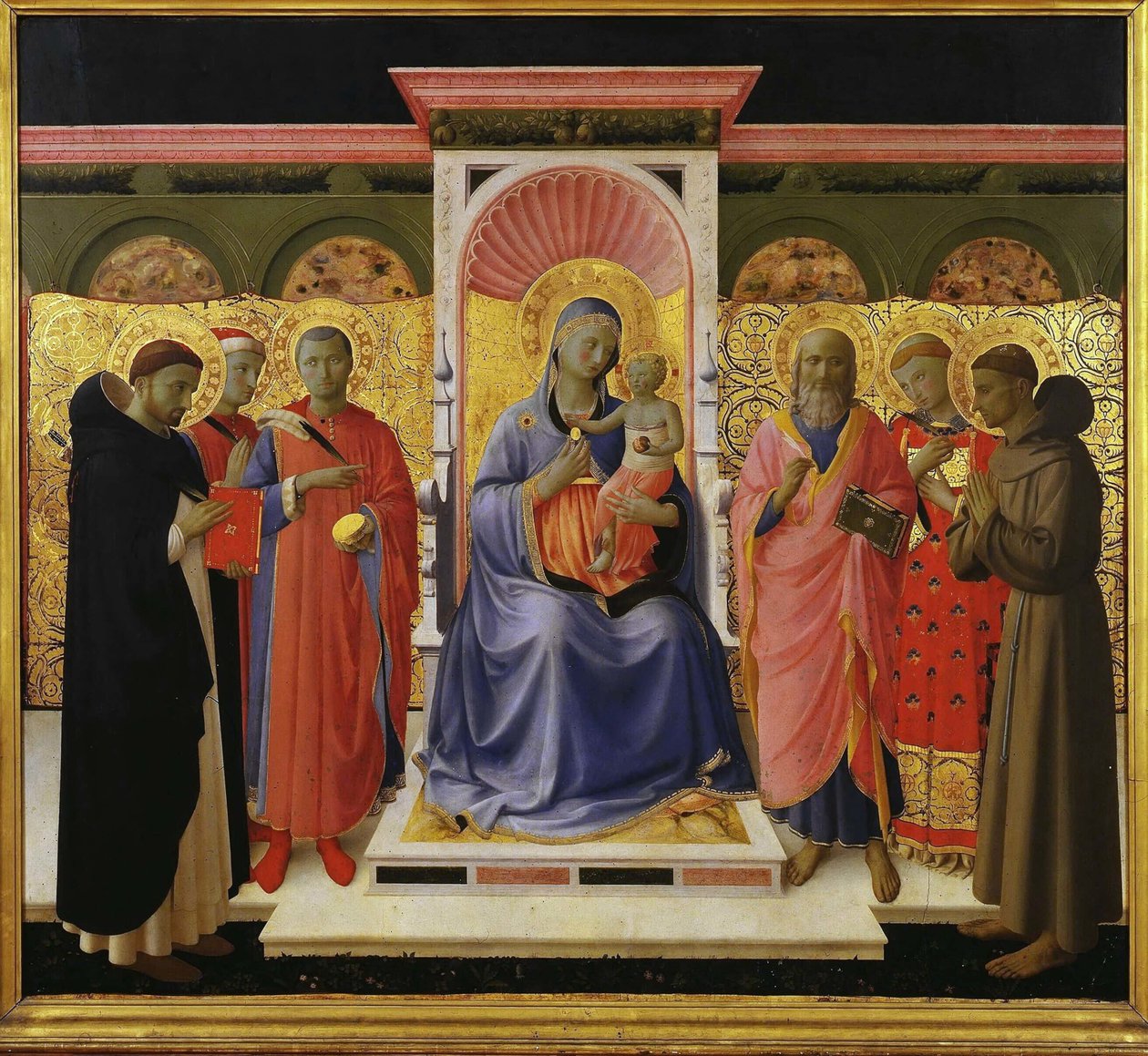 Hellig samtale Annalena altertavle, ca 1435. af Fra Giovanni Angelico da Fiesole