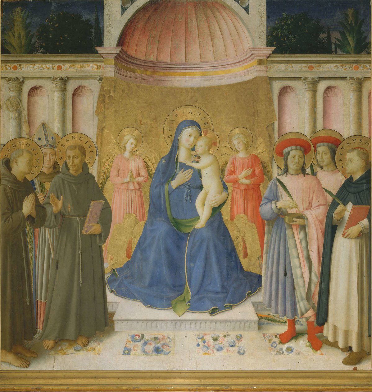 Hellig samtale Pala von Bosco ai Frati, ca. 1450. af Fra Giovanni Angelico da Fiesole