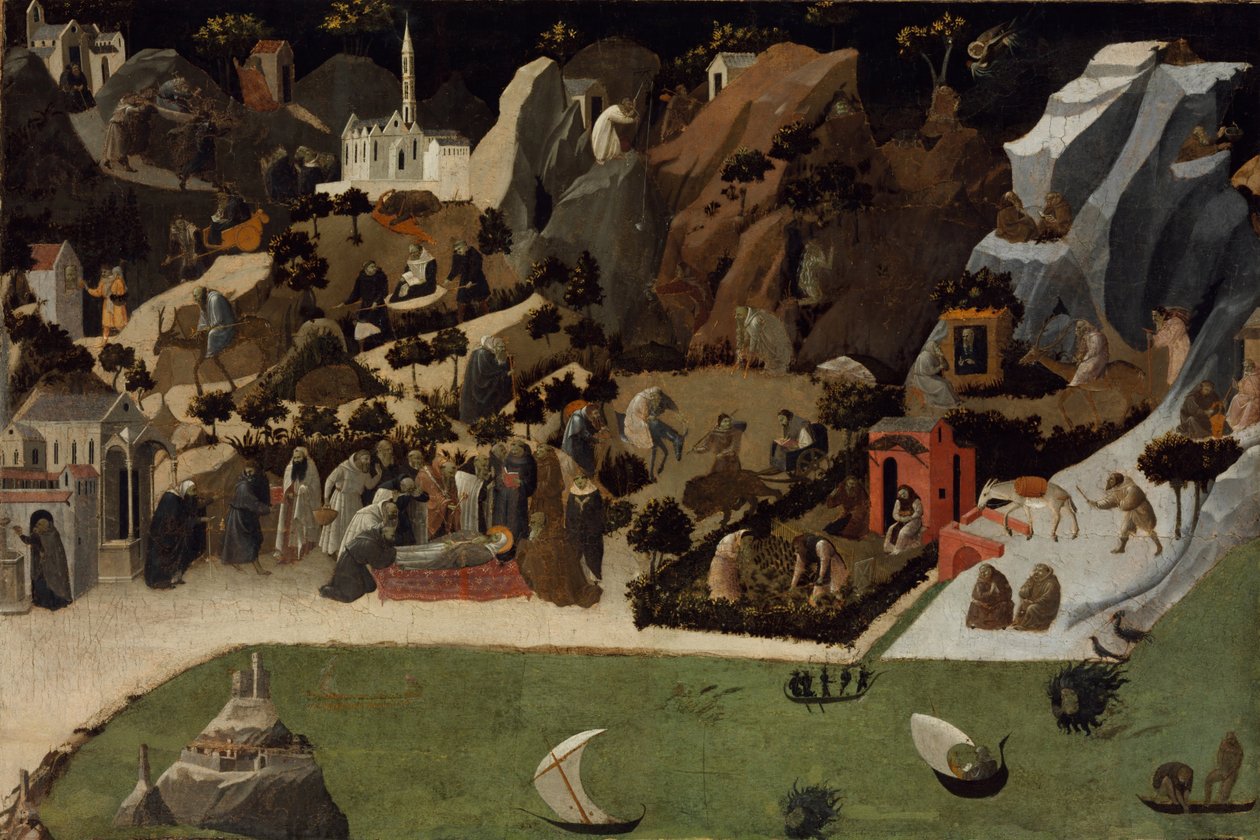 Scener fra ørkenfædrene Thebaids liv af Fra Giovanni Angelico da Fiesole