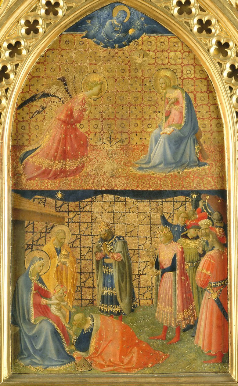Bebudelsen og tilbedelsen af vismændene, ca. 1433-1434. af Fra Giovanni Angelico da Fiesole
