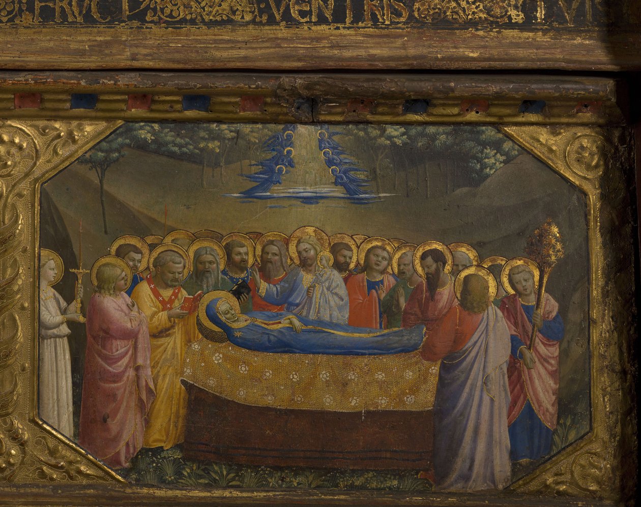 Jomfruens Død Bebudelsen-retabel med 5 Predella-scener, 1430-1432 af Fra Giovanni Angelico da Fiesole