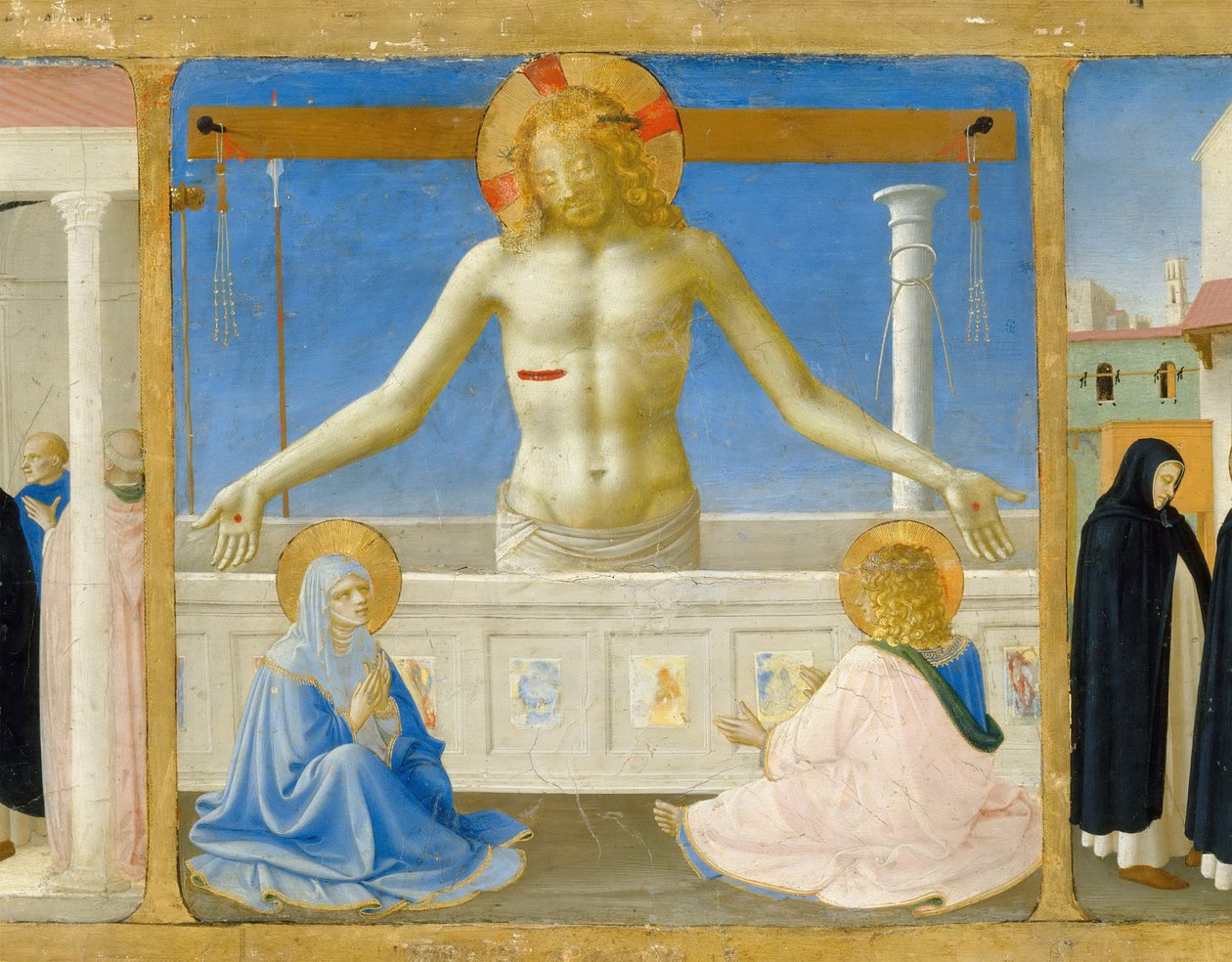 Opstandelsens Predella af retablen The Coronation of the Virgin, ca 1430 af Fra Giovanni Angelico da Fiesole