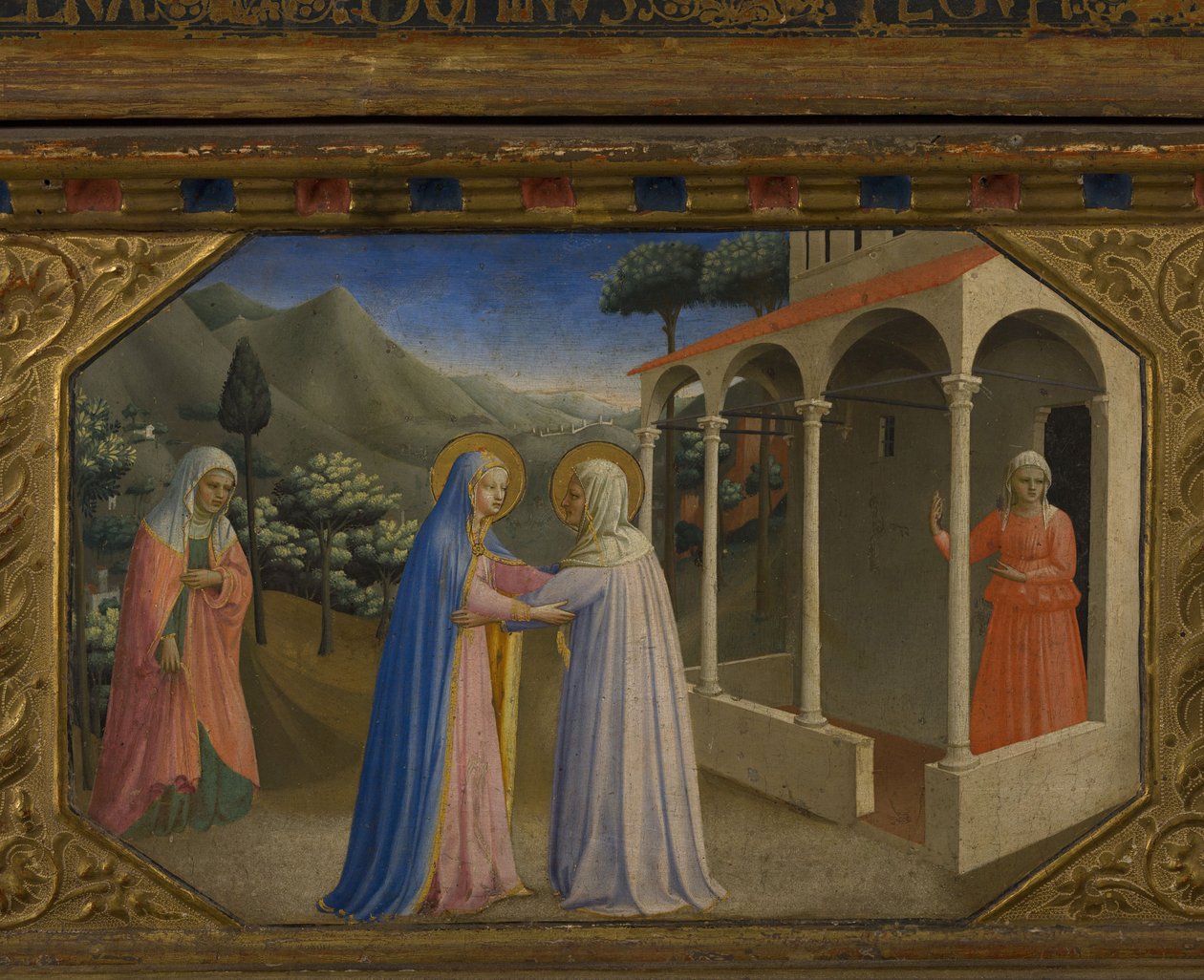 The Visitation Bebudelsen retable med 5 Predella scener, 1430-1432 af Fra Giovanni Angelico da Fiesole
