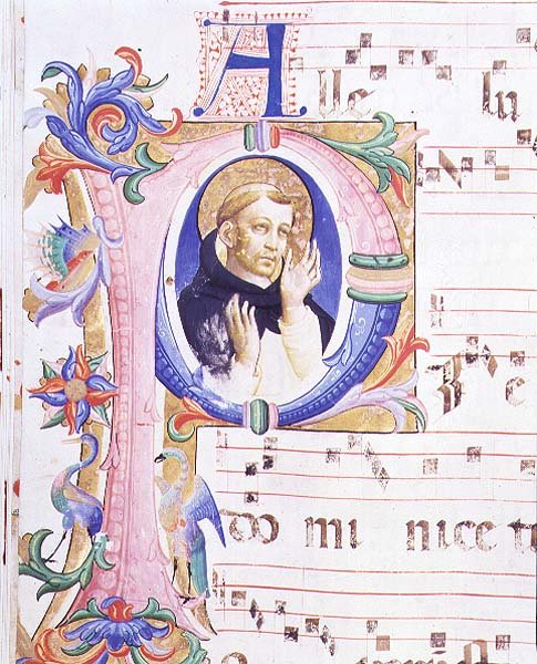 Missal 558 f.24v Historikert initial 