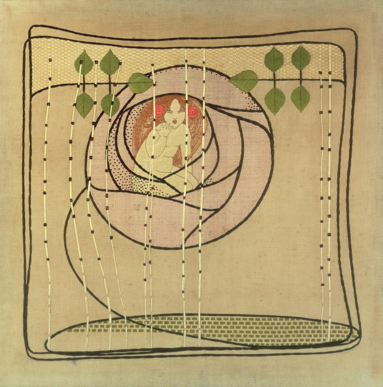The Spirit of the Rose, ca. 1900 (broderi) af Frances McNair