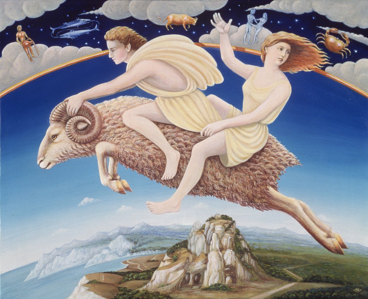 Vædderen, 1988 (olie og tempera på panel) af Frances Broomfield