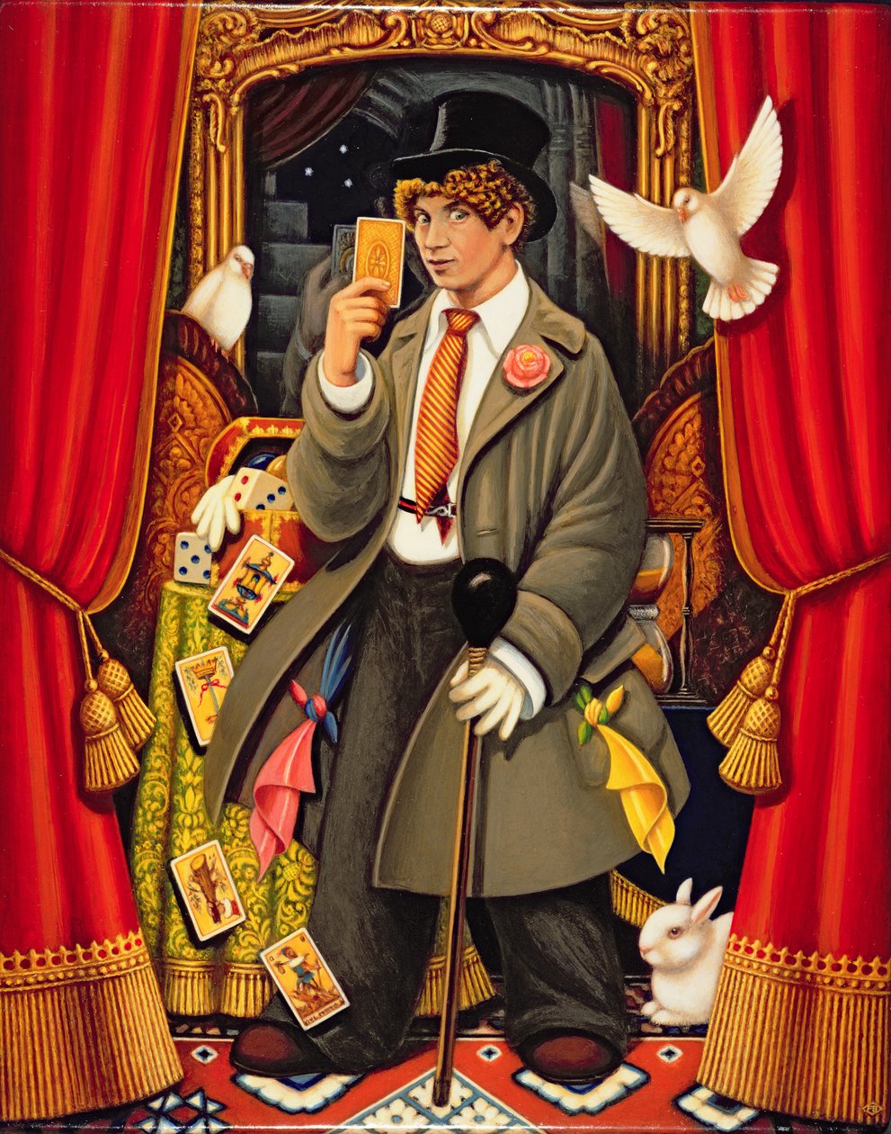 Harpo, 2010 (olier og tempera på panel) af Frances Broomfield