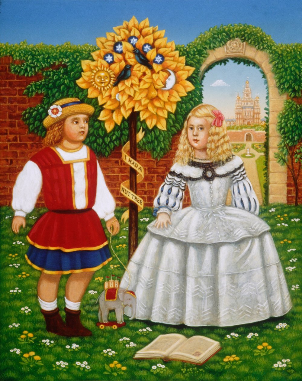 I Had a Little Nut Tree, 1995 (olier og tempera på panel) af Frances Broomfield