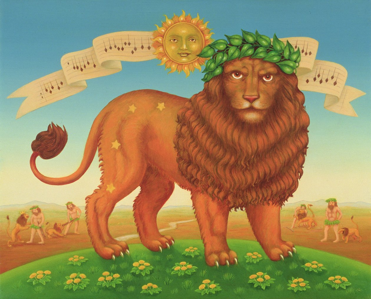 Leo, 1989 (olie og tempera på panel) af Frances Broomfield