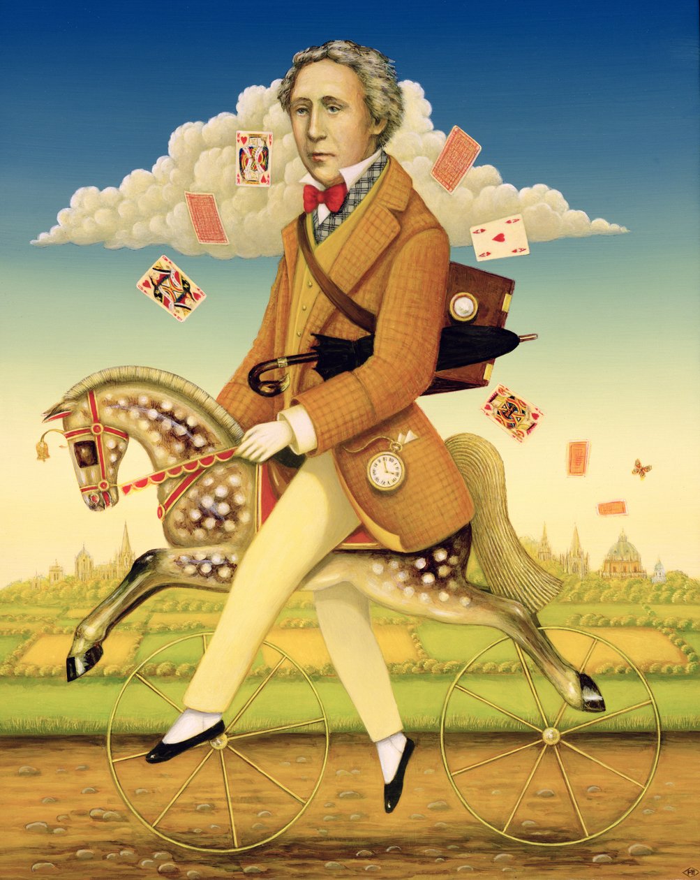 Lewis Carroll (1832-98) 2001 (olie og tempera på panel) af Frances Broomfield
