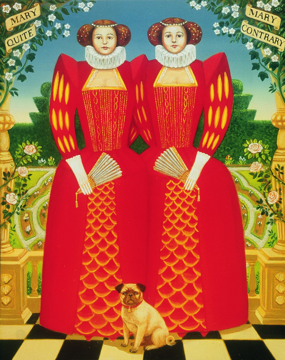 Mary Mary, 1995 (olie og tempera på panel) af Frances Broomfield