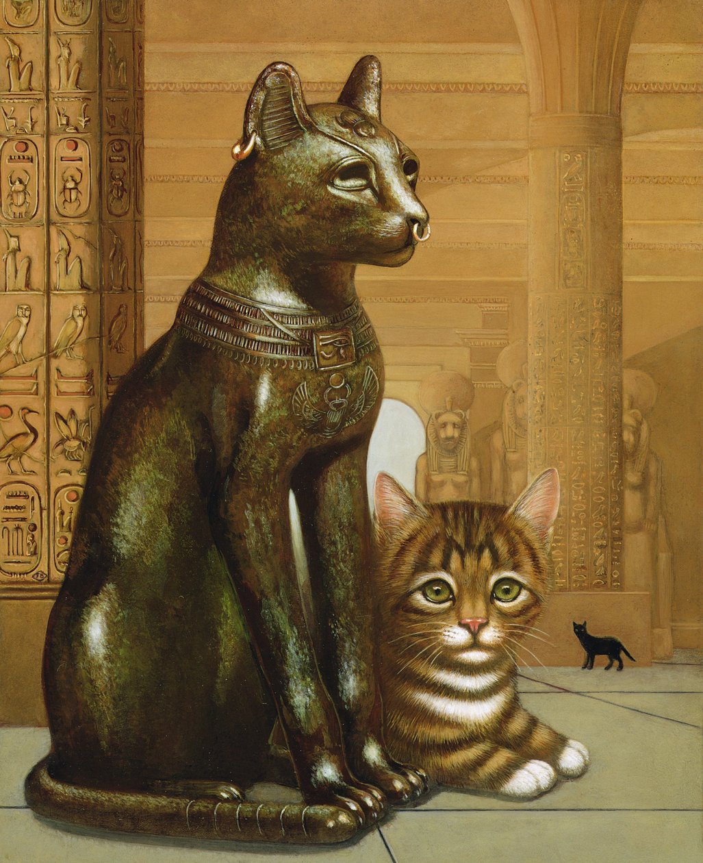 Mike the British Museum Kitten, 1995 (olie og tempera på panel) af Frances Broomfield