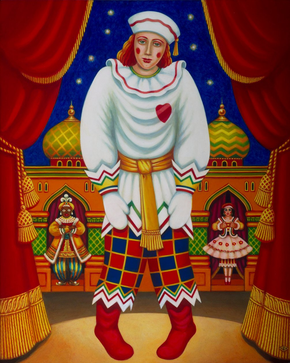 Petrushka, 2011 (olier og tempera på panel) af Frances Broomfield