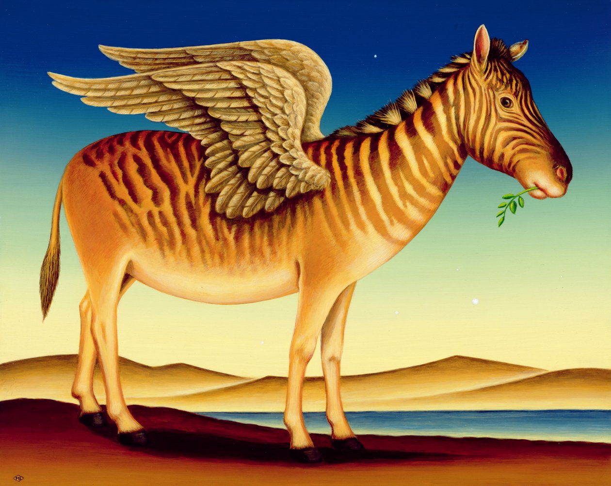 Quagga, 2000 (olie og tempera på panel) af Frances Broomfield