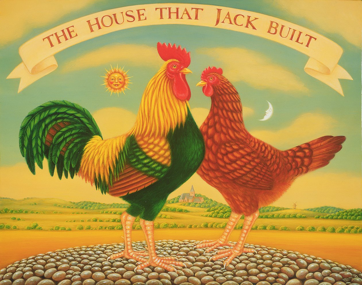 The House that Jack Built, 1996 (olie og tempera på panel) af Frances Broomfield