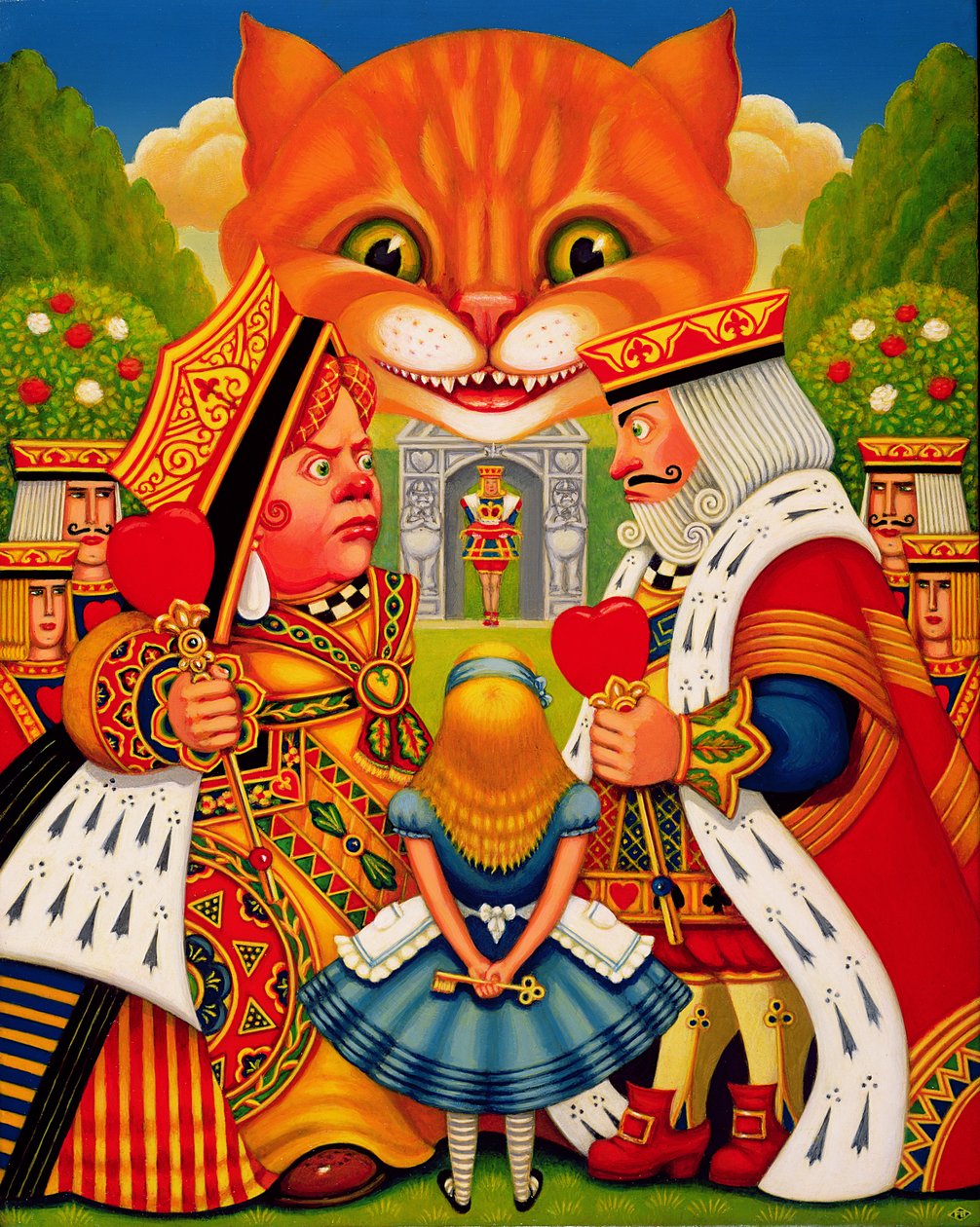 The King and Queen of Hearts, 2010 (olier og tempera på panel) af Frances Broomfield
