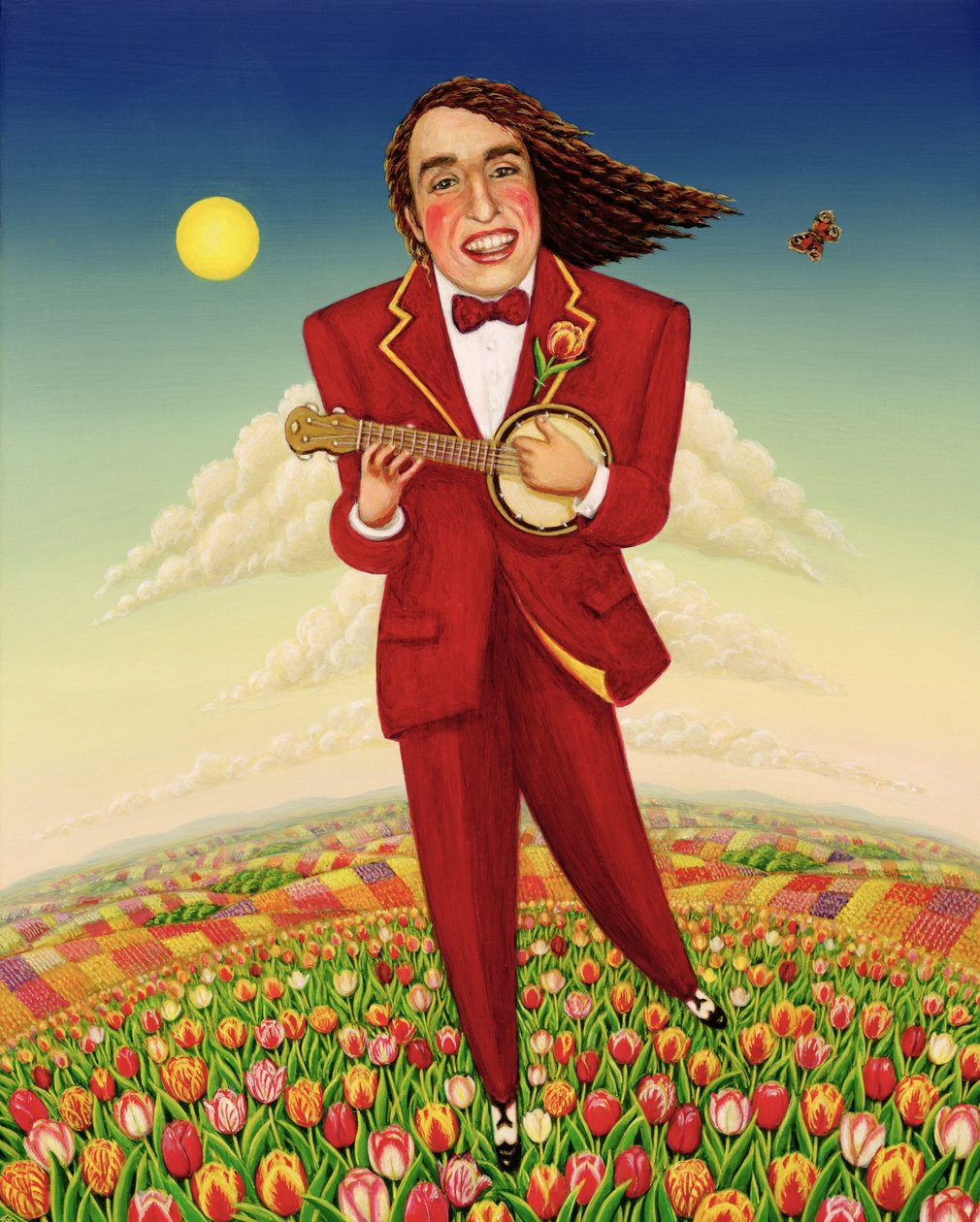 Tiptoe Through the Tulips, 2000 (olie og tempera på panel) af Frances Broomfield
